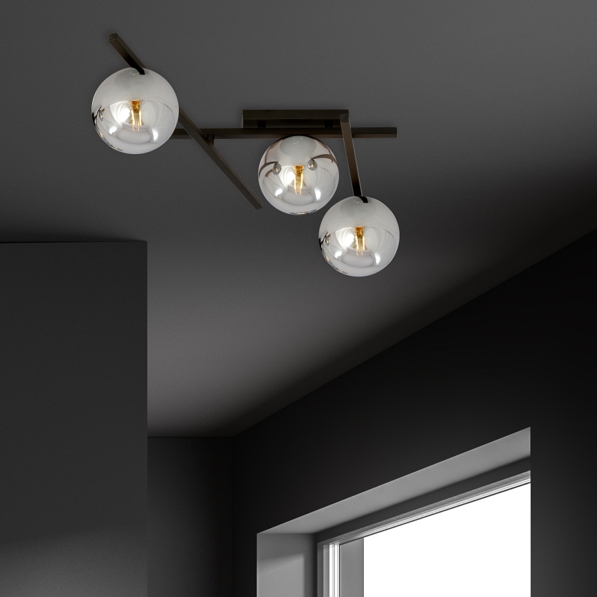 Plafoniera SMART 3xE14/10W/230V nero/grigio