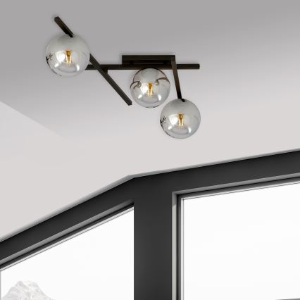 Plafoniera SMART 3xE14/10W/230V nero/grigio