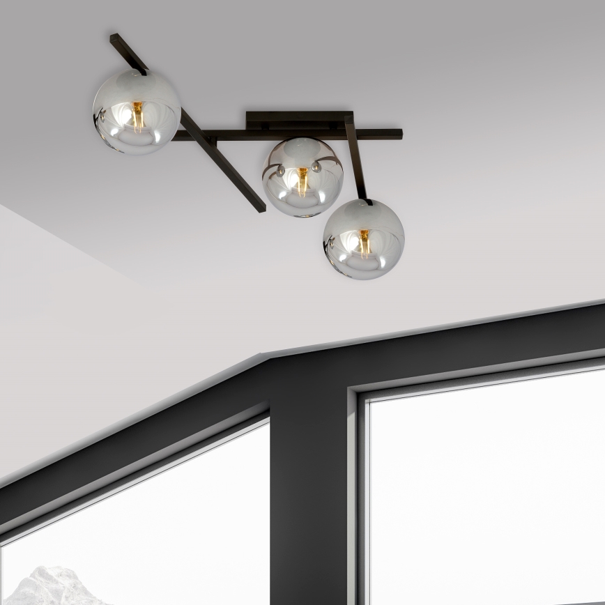 Plafoniera SMART 3xE14/10W/230V nero/grigio