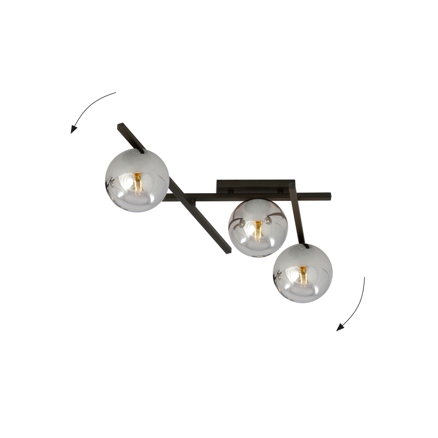Plafoniera SMART 3xE14/10W/230V nero/grigio