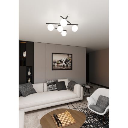 Plafoniera SMART 5xE14/10W/230V nero/bianco