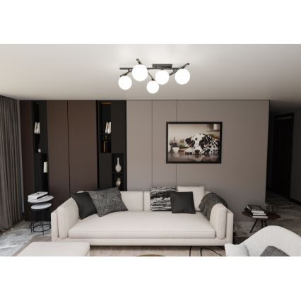 Plafoniera SMART 5xE14/10W/230V nero/bianco