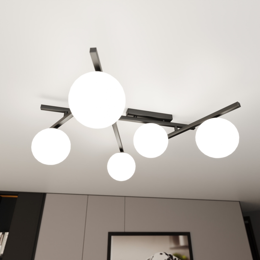 Plafoniera SMART 5xE14/10W/230V nero/bianco