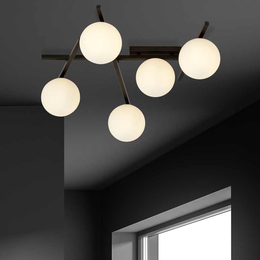 Plafoniera SMART 5xE14/10W/230V nero/bianco