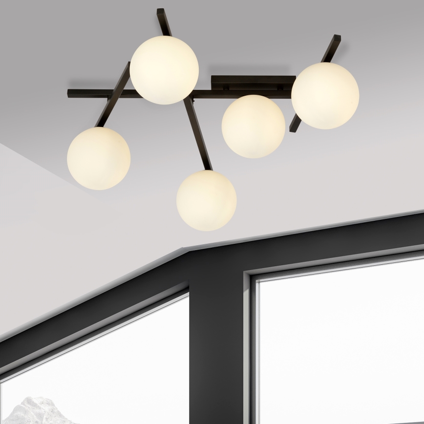 Plafoniera SMART 5xE14/10W/230V nero/bianco