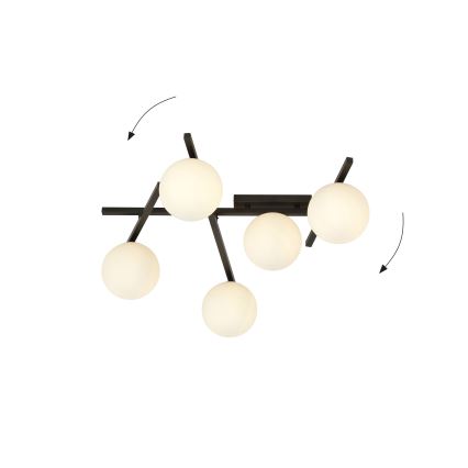 Plafoniera SMART 5xE14/10W/230V nero/bianco
