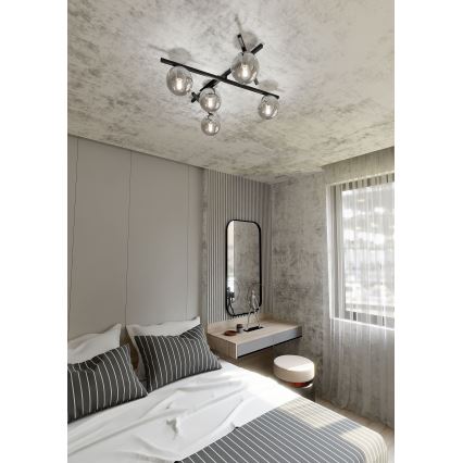 Plafoniera SMART 5xE14/10W/230V nero/grigio