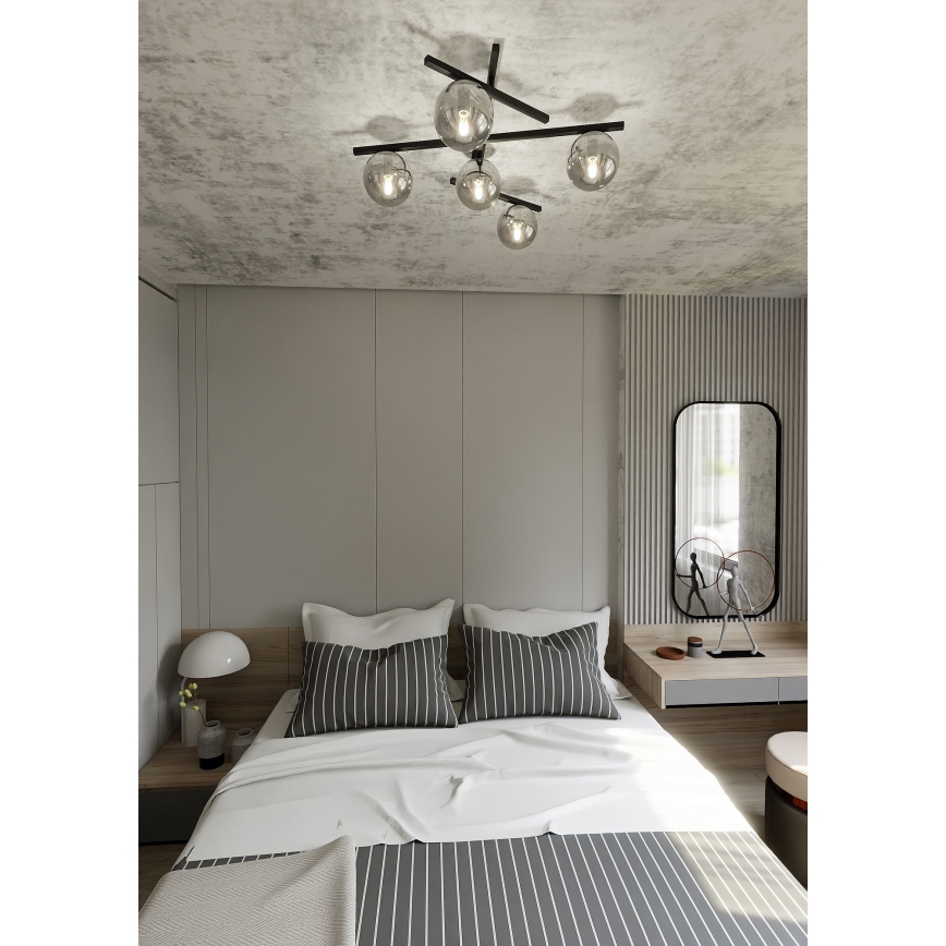 Plafoniera SMART 5xE14/10W/230V nero/grigio
