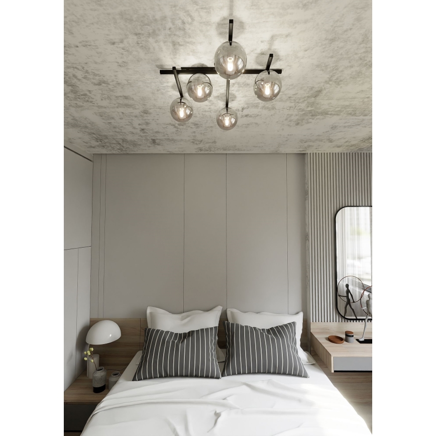 Plafoniera SMART 5xE14/10W/230V nero/grigio