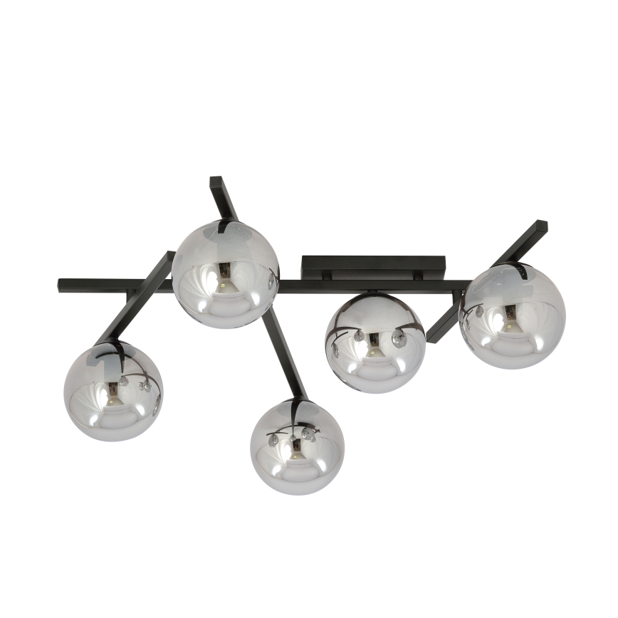 Plafoniera SMART 5xE14/10W/230V nero/grigio