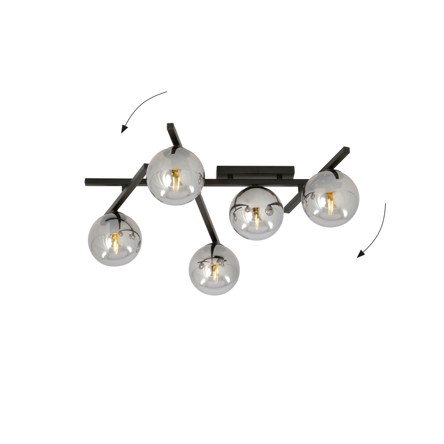 Plafoniera SMART 5xE14/10W/230V nero/grigio