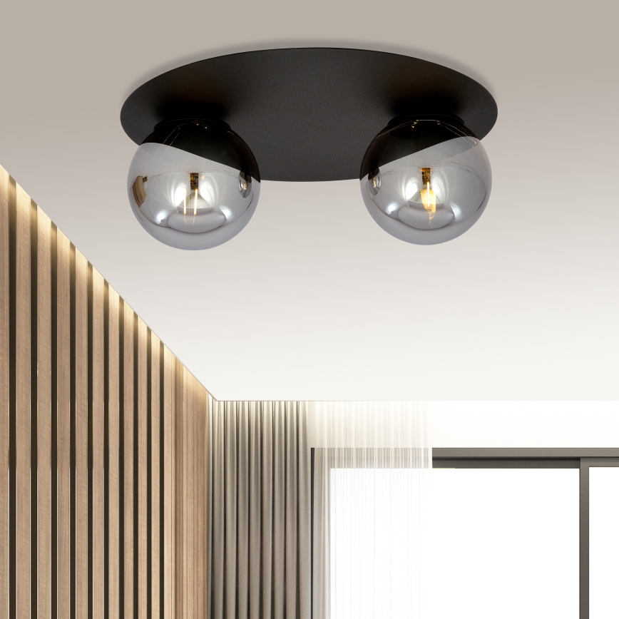 Plafoniera SOLAR 2xE14/10W/230V nero/grigio
