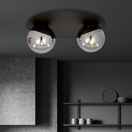 Plafoniera SOLAR 2xE14/10W/230V nero/grigio