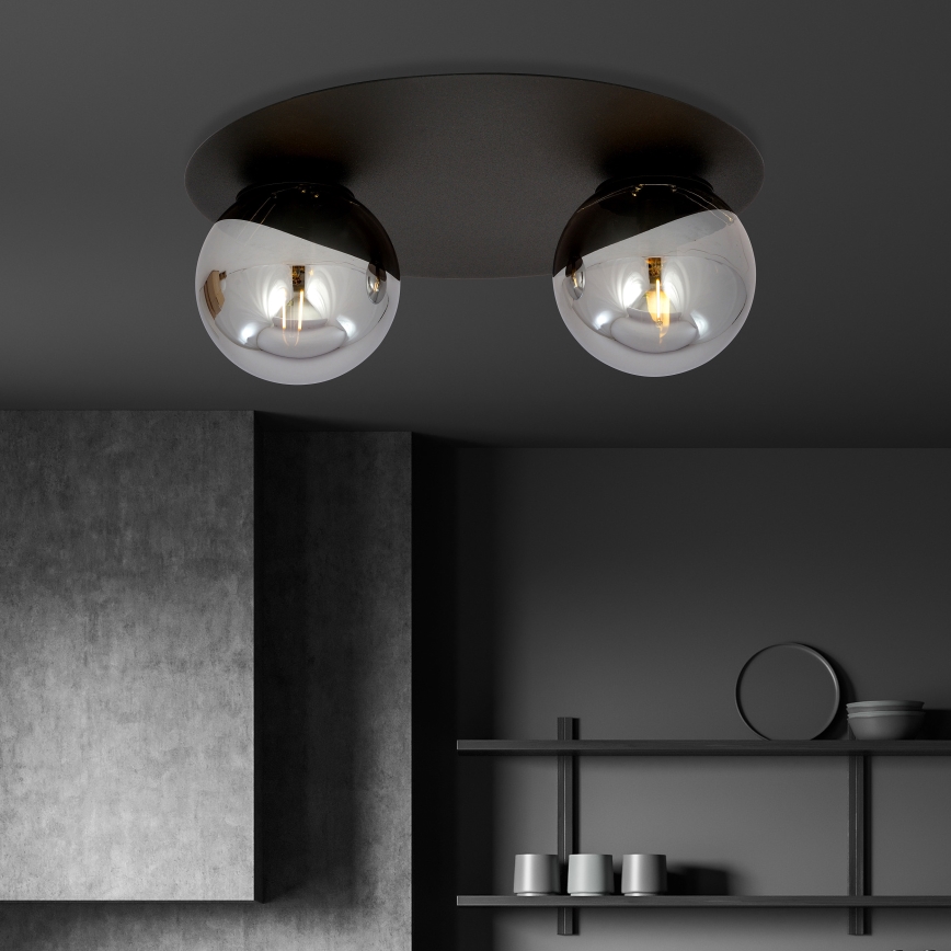 Plafoniera SOLAR 2xE14/10W/230V nero/grigio