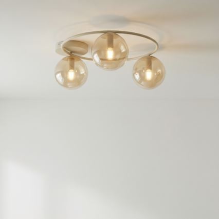Plafoniera SOPRA 3xE14/10W/230V beige/fumé