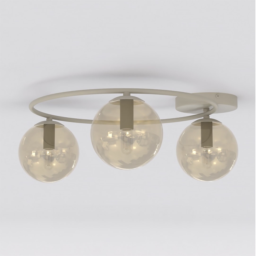 Plafoniera SOPRA 3xE14/10W/230V beige/fumé