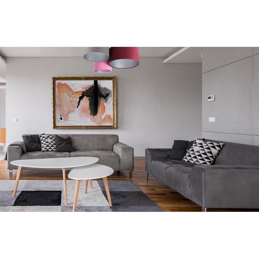 Plafoniera SPACE 3xE27/60W/230V rosso/grigio/rosa