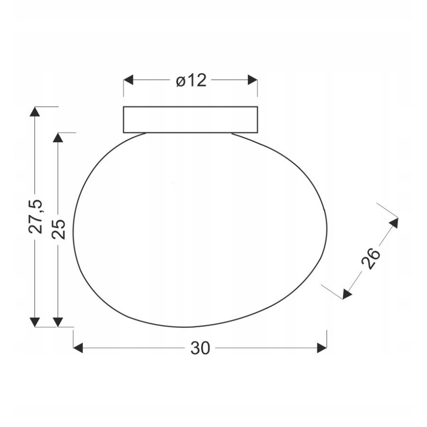 Plafoniera STONES 1xE27/40W/230V diametro 30 cm