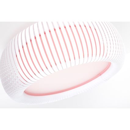 Plafoniera STRIPES 2xE27/40W/230V Ø 55 cm bianco/rosa