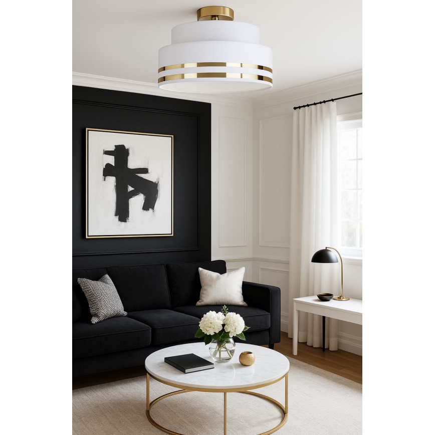 Plafoniera TAMI 1xE27/60W/230V color crema/oro