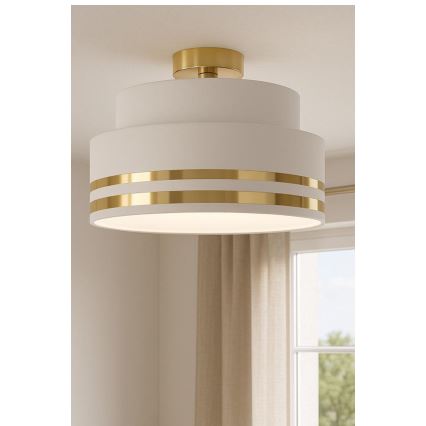 Plafoniera TAMI 1xE27/60W/230V diametro 40 cm bianco/oro