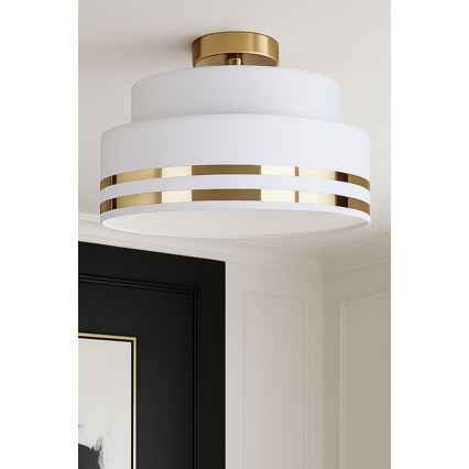 Plafoniera TAMI 1xE27/60W/230V diametro 40 cm bianco/oro