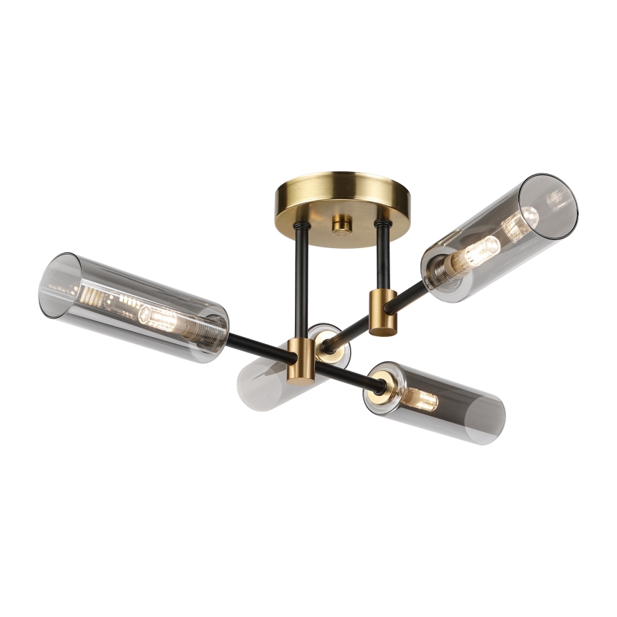 Plafoniera TESSA 4xG9/5W/230V ottone/nero fumé