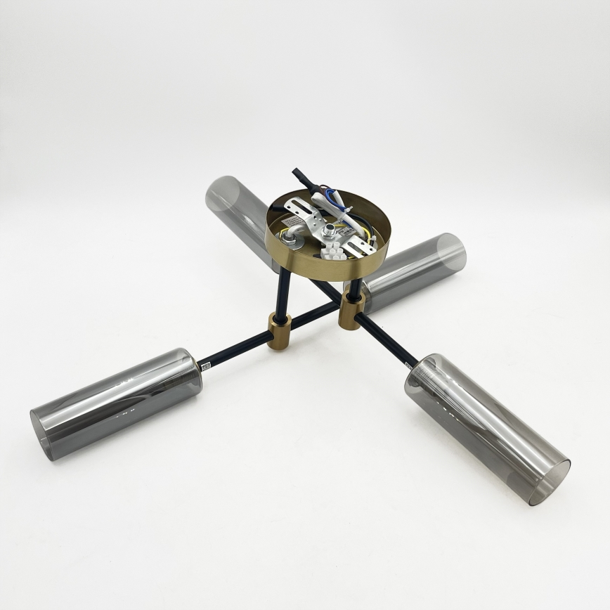 Plafoniera TESSA 4xG9/5W/230V ottone/nero fumé