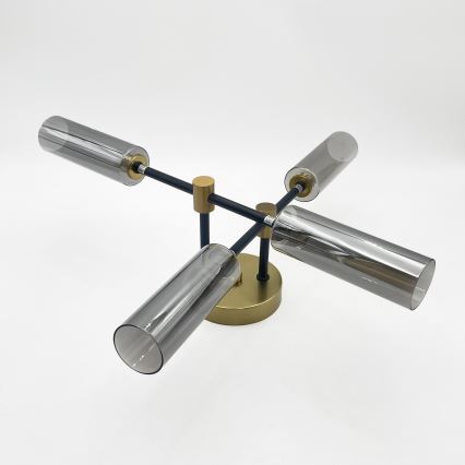 Plafoniera TESSA 4xG9/5W/230V ottone/nero fumé
