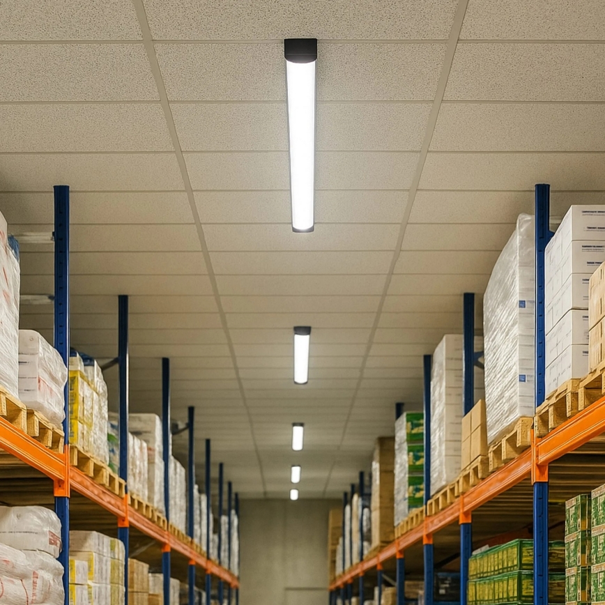 Plafoniera tubolare LED/50W/230V 4000K 150 cm nera