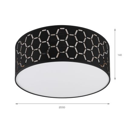 Plafoniera ULLE 1xE27/15W/230V diam. 35 cm nera