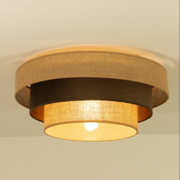 Plafoniera WENTA 1xE27/60W/230V Ø 50 cm iuta/marrone