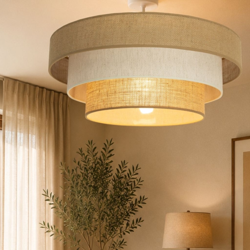Plafoniera WENTA 1xE27/60W/230V Ø 50 cm juta/crema