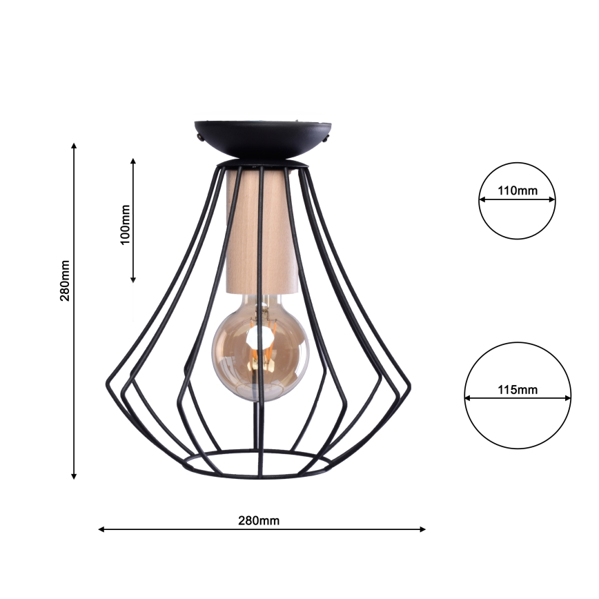 Plafoniera WILL 1xE27/60W/230V