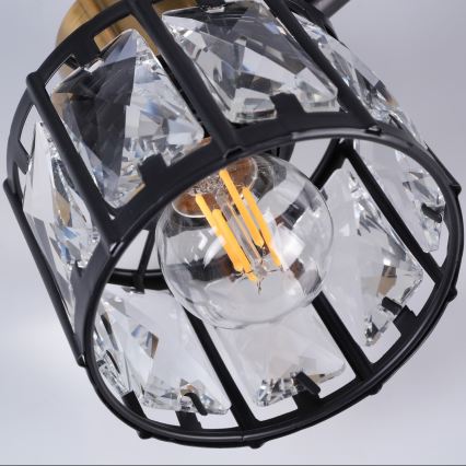 Plafoniera ZAHARA 3xE27/10W/230V nero