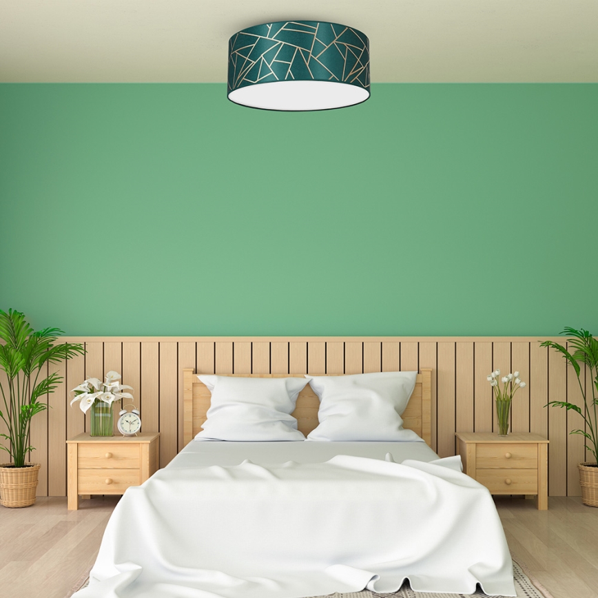 Plafoniera ZIGGY 2xE27/60W/230V verde/oro