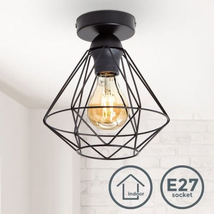 Plafonnier 1xE27/40W/230V noir