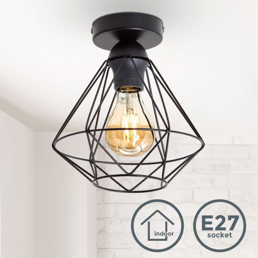 Plafonnier 1xE27/40W/230V noir