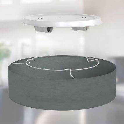 Plafonnier 2xE27/40W/230V, diam. 38 cm, gris