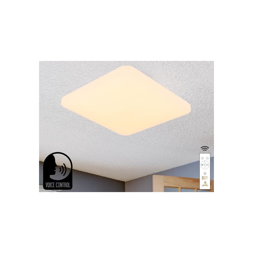 Plafonnier à intensité variable avec commande vocale OPAL LED/48W/230V 2700-6500K blanc + Télécommande