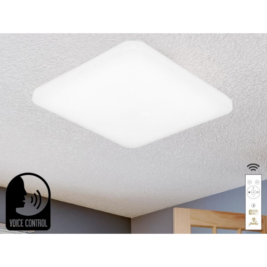 Plafonnier à intensité variable avec commande vocale OPAL LED/48W/230V 2700-6500K blanc + Télécommande