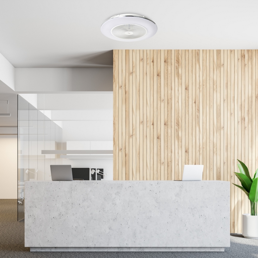 Plafonnier à intensité variable avec un ventilateur ARIA LED/38W/230V 3000-6000K blanc + télécommande