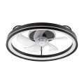 Plafonnier à intensité variable avec ventilateur FARGO LED/37W/230V noir + télécommande