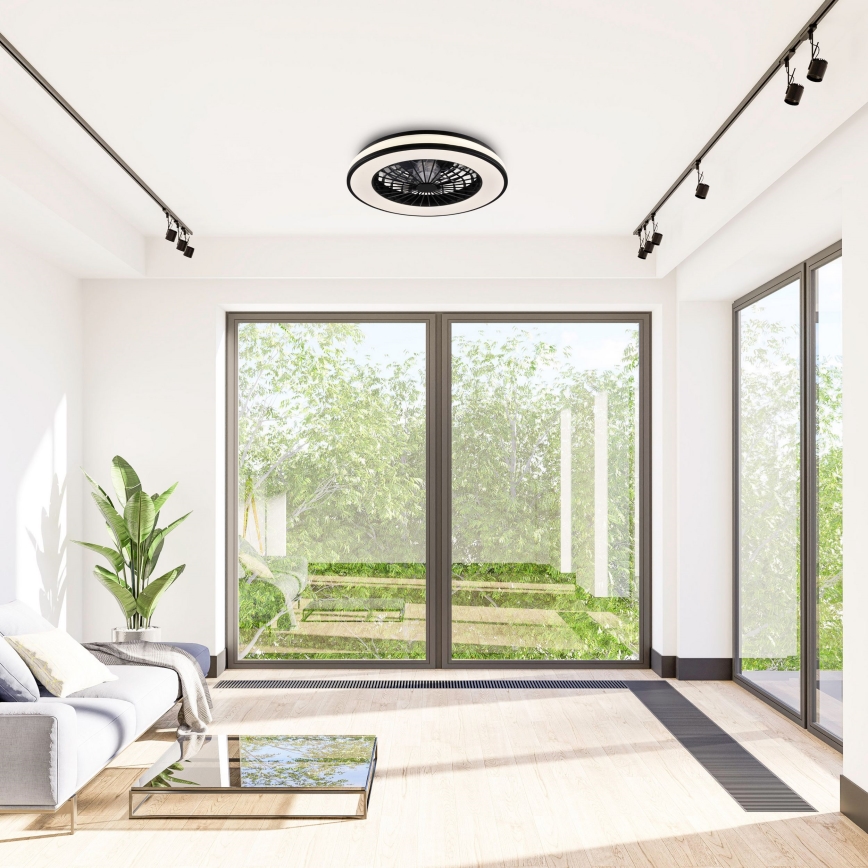 Plafonnier à intensité variable avec ventilateur LED/48W/230V 3000-6500K noir + Télécommande
