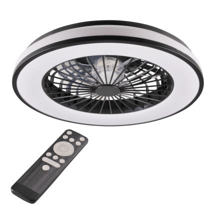 Plafonnier à intensité variable avec ventilateur LED/48W/230V 3000-6500K noir + Télécommande
