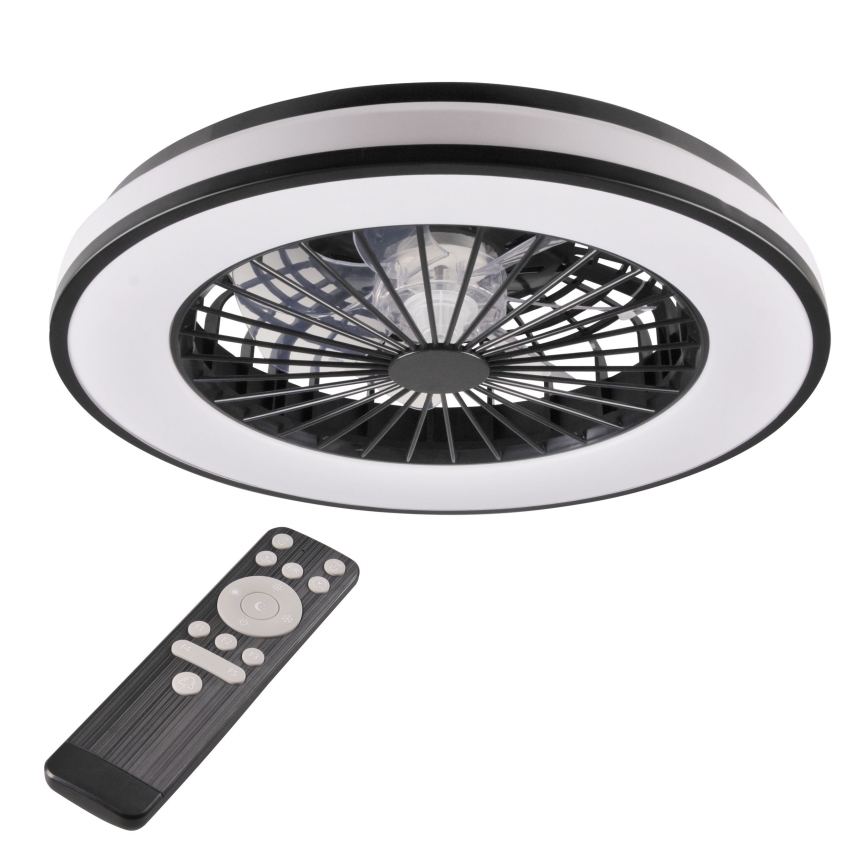 Plafonnier à intensité variable avec ventilateur LED/48W/230V 3000-6500K noir + Télécommande