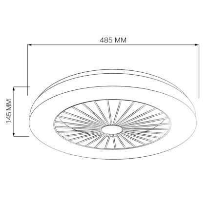 Plafonnier à intensité variable avec ventilateur LED/48W/230V 3000-6500K noir + Télécommande