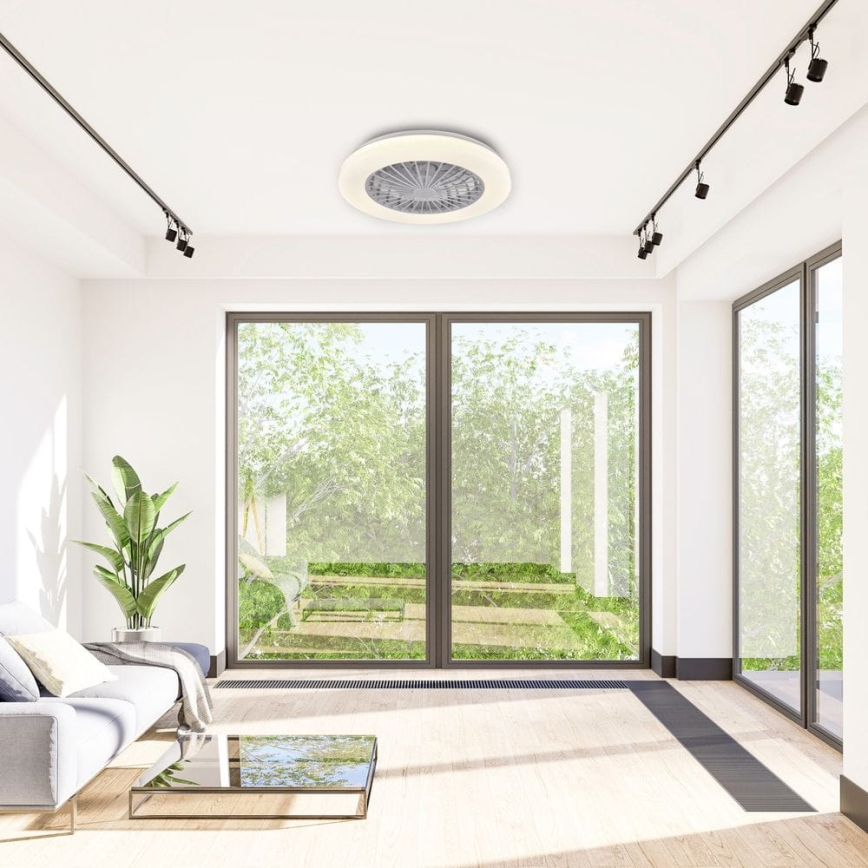 Plafonnier à intensité variable avec ventilateur LIBYA LED/48W/230V 3000-6500K blanc + télécommande