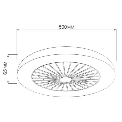 Plafonnier à intensité variable avec ventilateur LIBYA LED/48W/230V 3000-6500K blanc + télécommande