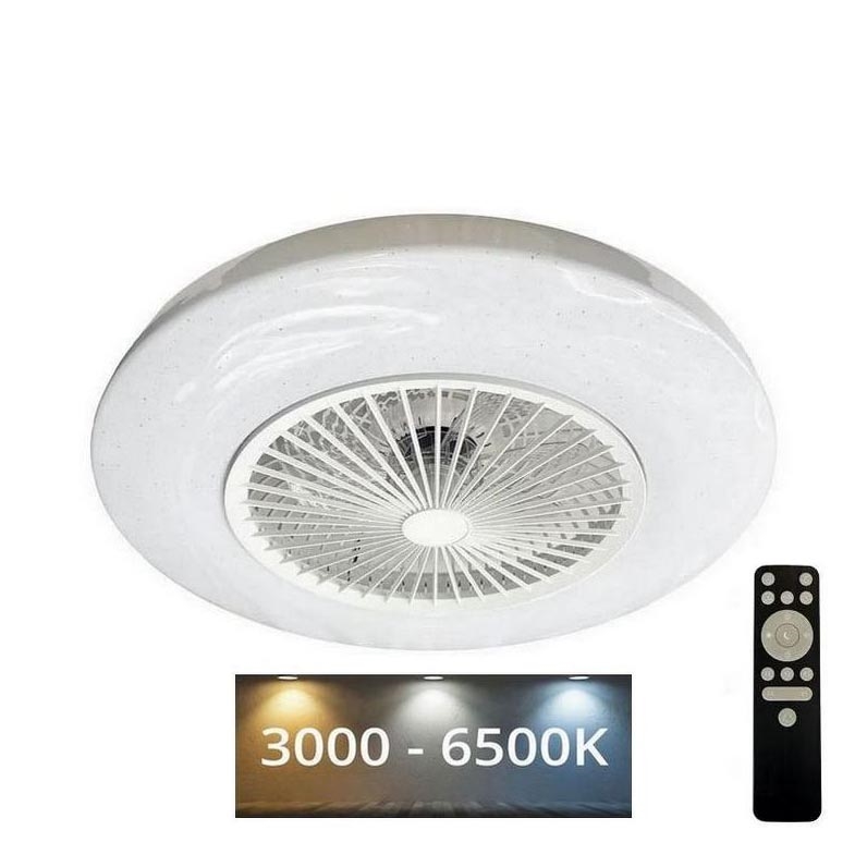 Plafonnier à intensité variable avec ventilateur OPAL LED/72W/230V 3000-6500K + Télécommande